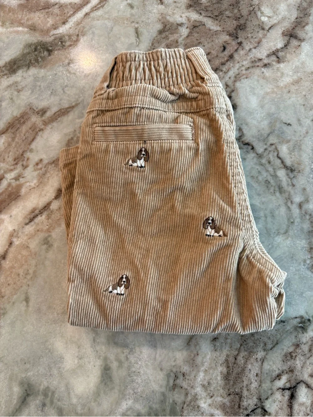 Gymboree Boys Beagle Dog Embroidered Tan Corduroy Pants 12-18 Months Bottoms